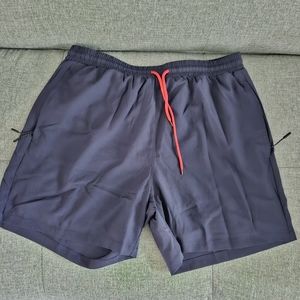 New Navy swim trunks, size M
